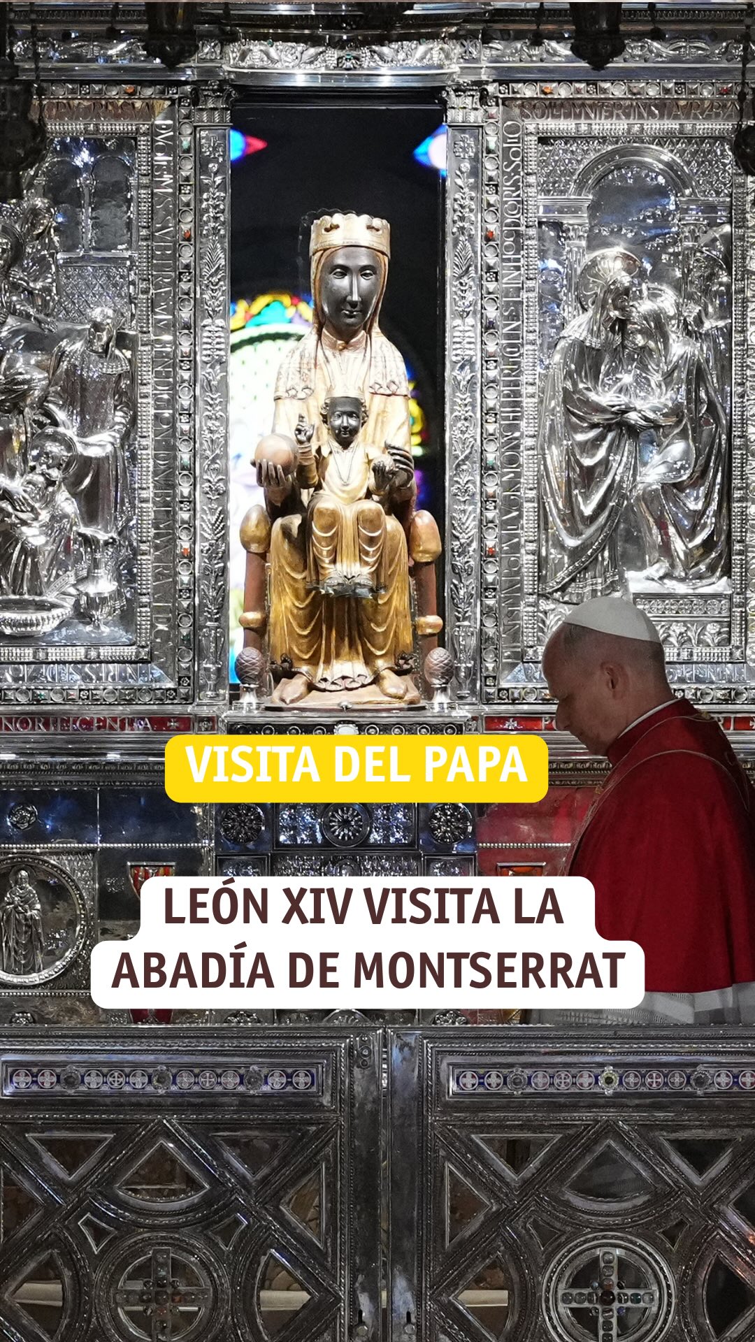 Fieles esperan desde las siete para rezar con el Papa en Montserrat