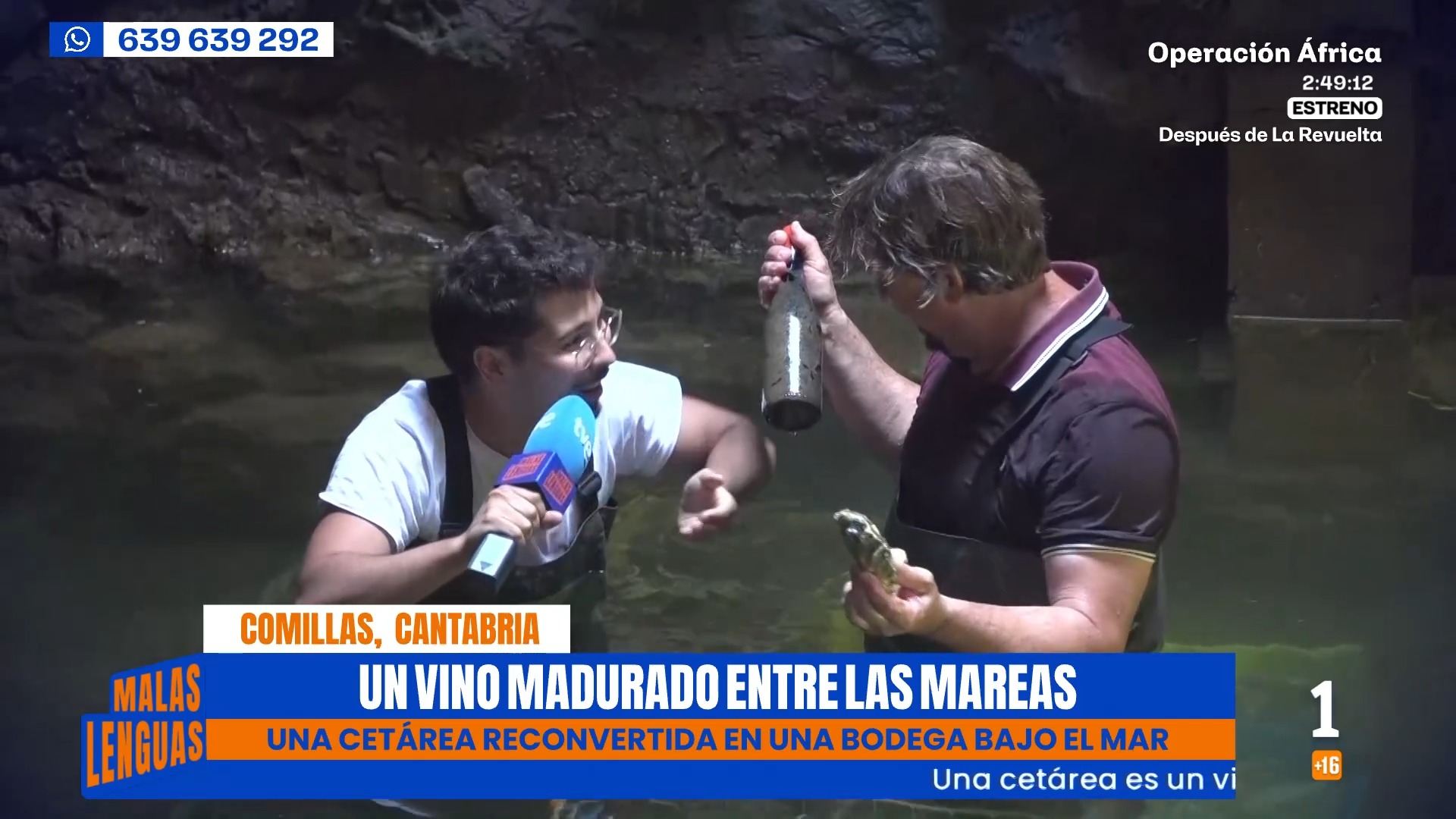 Mil botellas de vino envejecen bajo el agua en una cetárea de Comillas