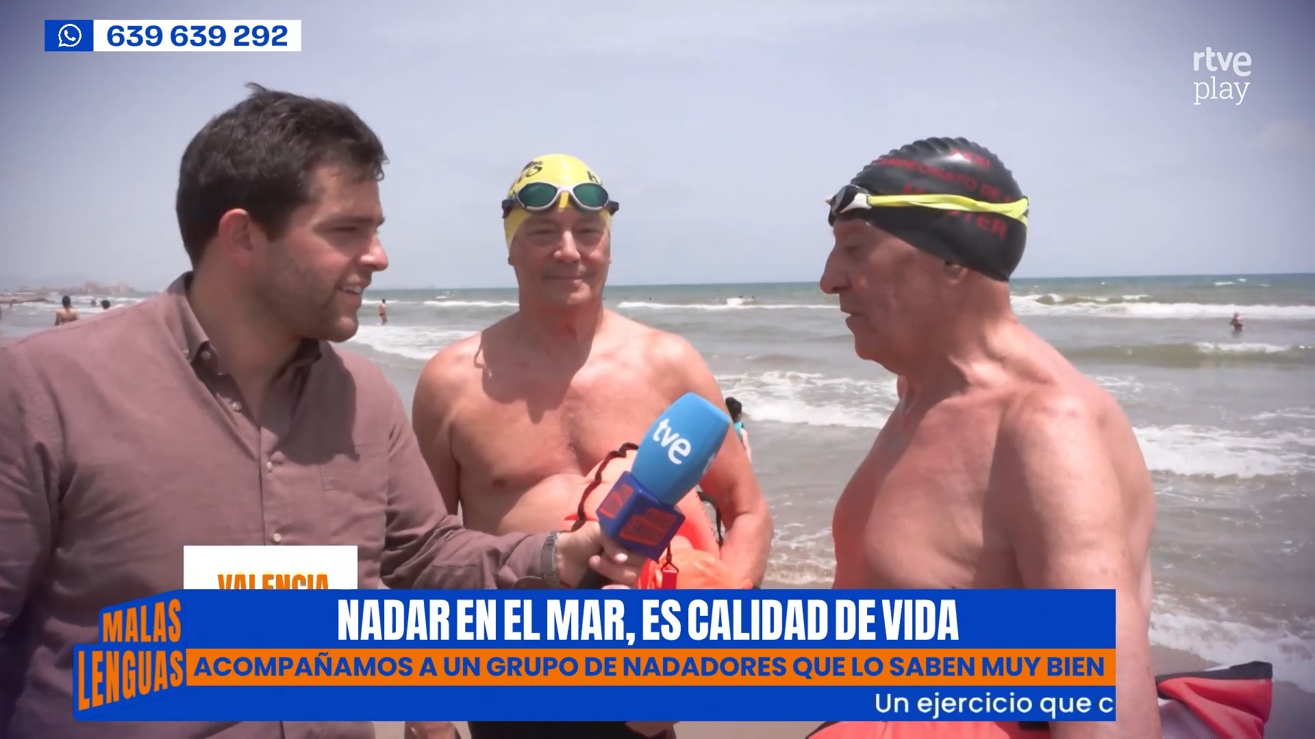 Mayores de Valencia nadan kilómetros en el mar para mantenerse jóvenes