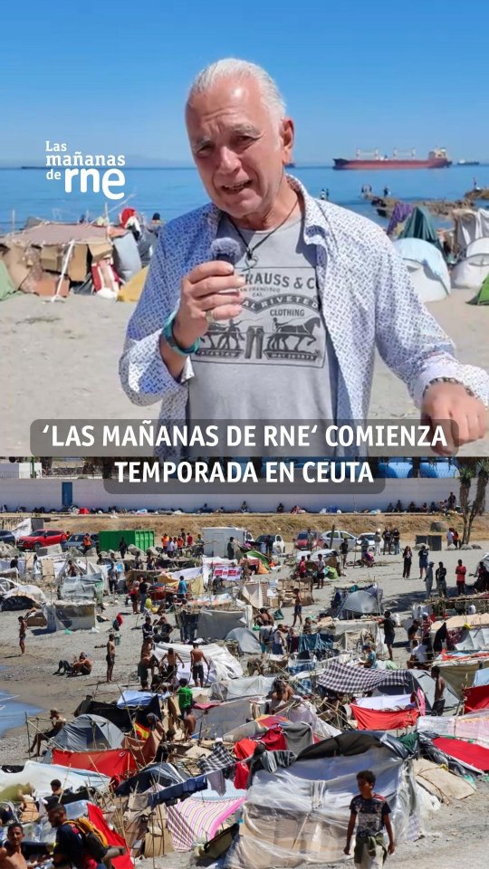 Miles de personas convierten la playa del trampolín de Ceuta en un campamento