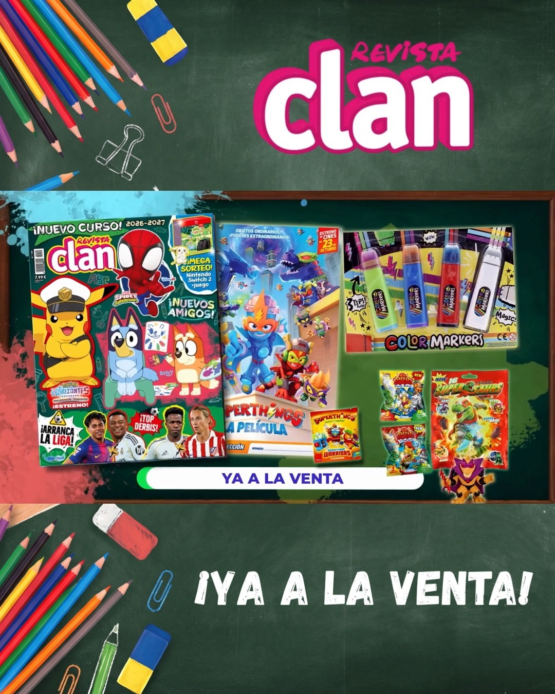 Klan regala rotuladores mágicos y figuras de Super Things al volver al cole