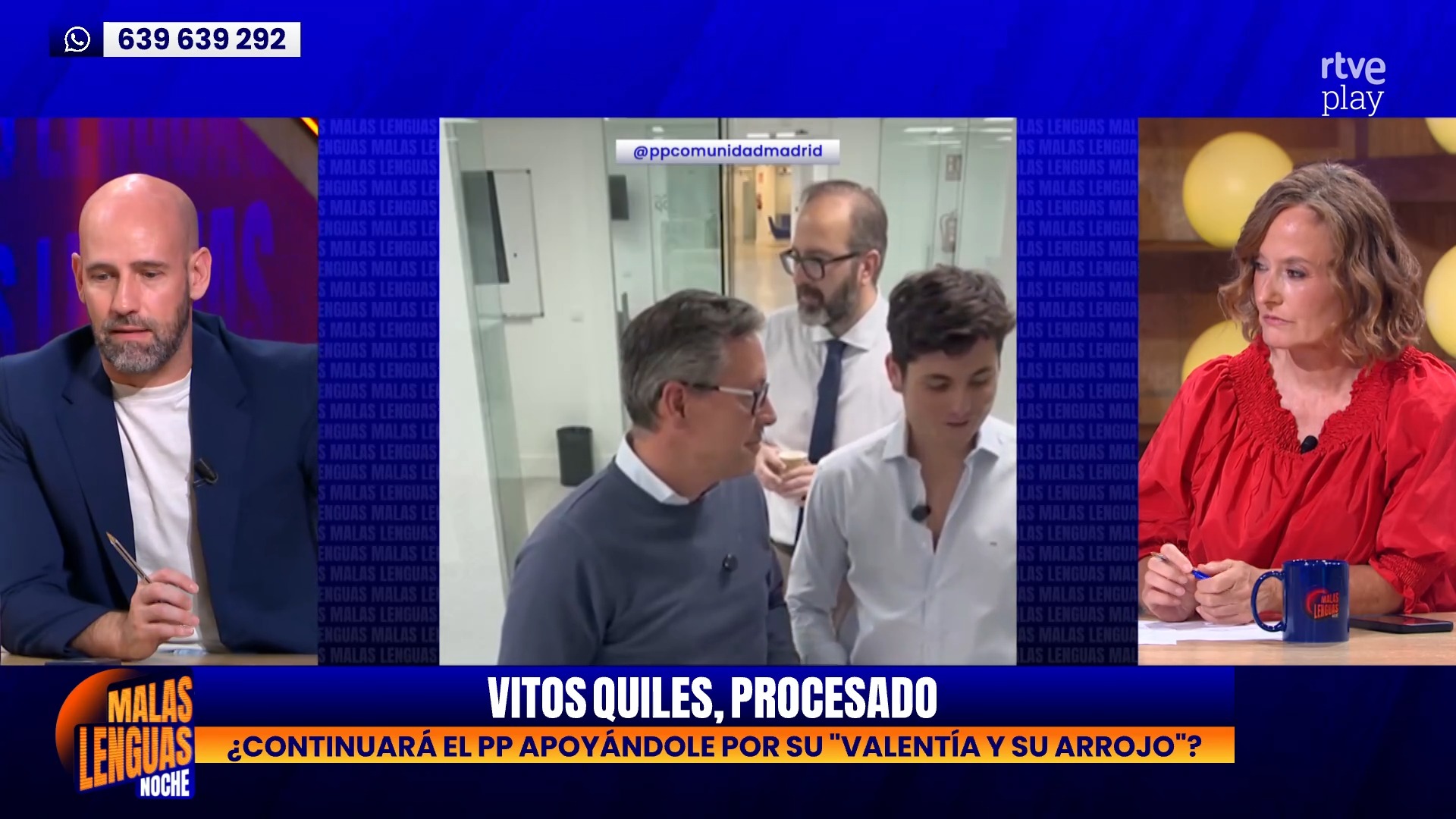 El PP defiende a Vito Quiles procesado mientras ataca a TVE
