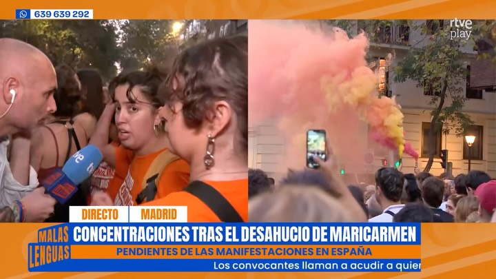 Centenares protestan en Madrid contra el desahucio violento de Mari Carmen