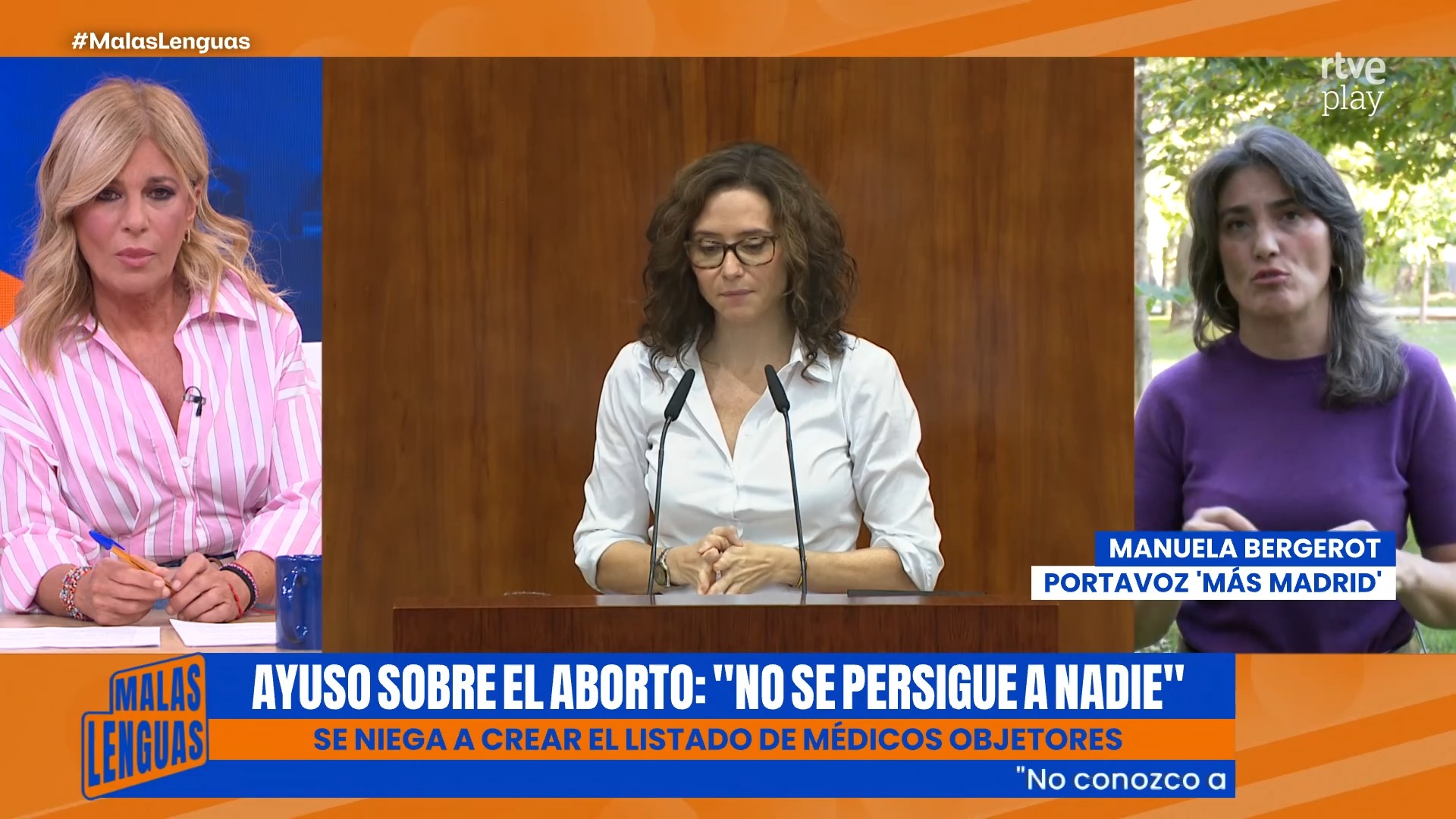 Ayuso no tiene principios y cambia de postura sobre el aborto, afirma Berguerot