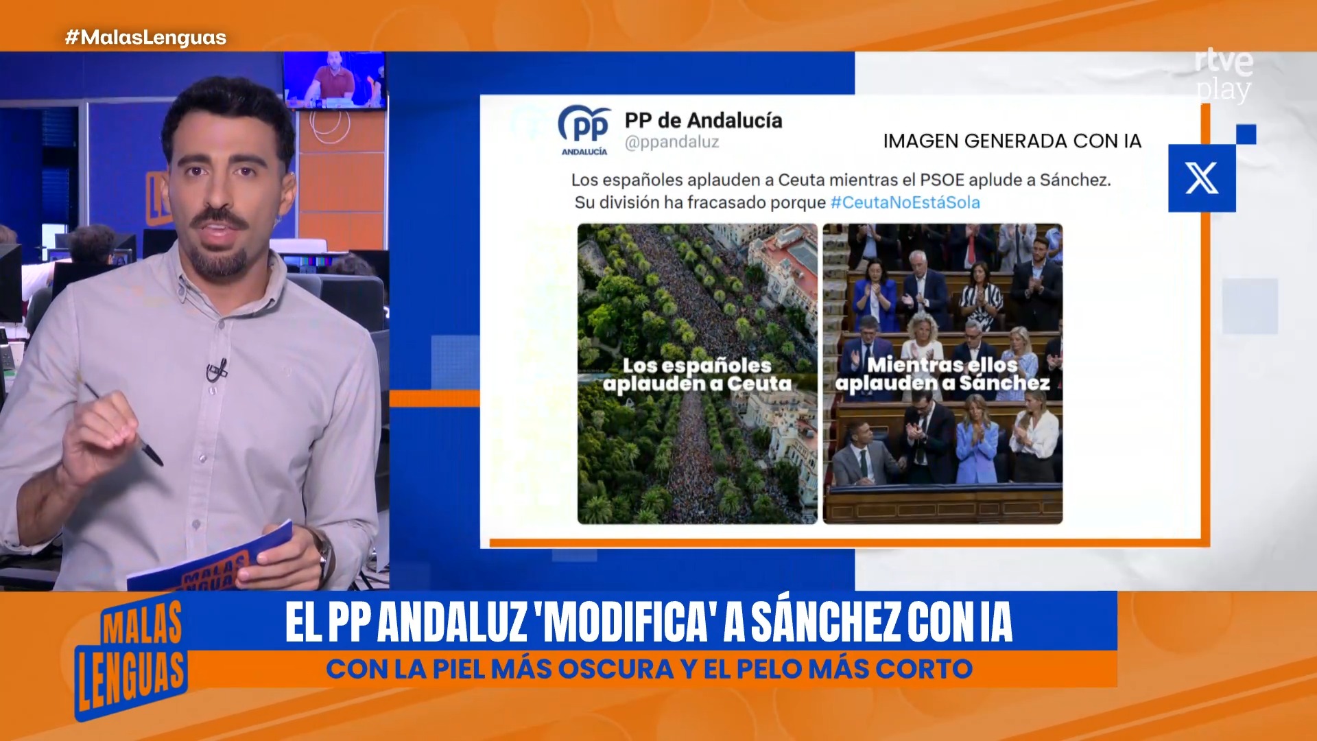 El PP de Andalucía manipula una foto de Pedro Sánchez para racializarlo