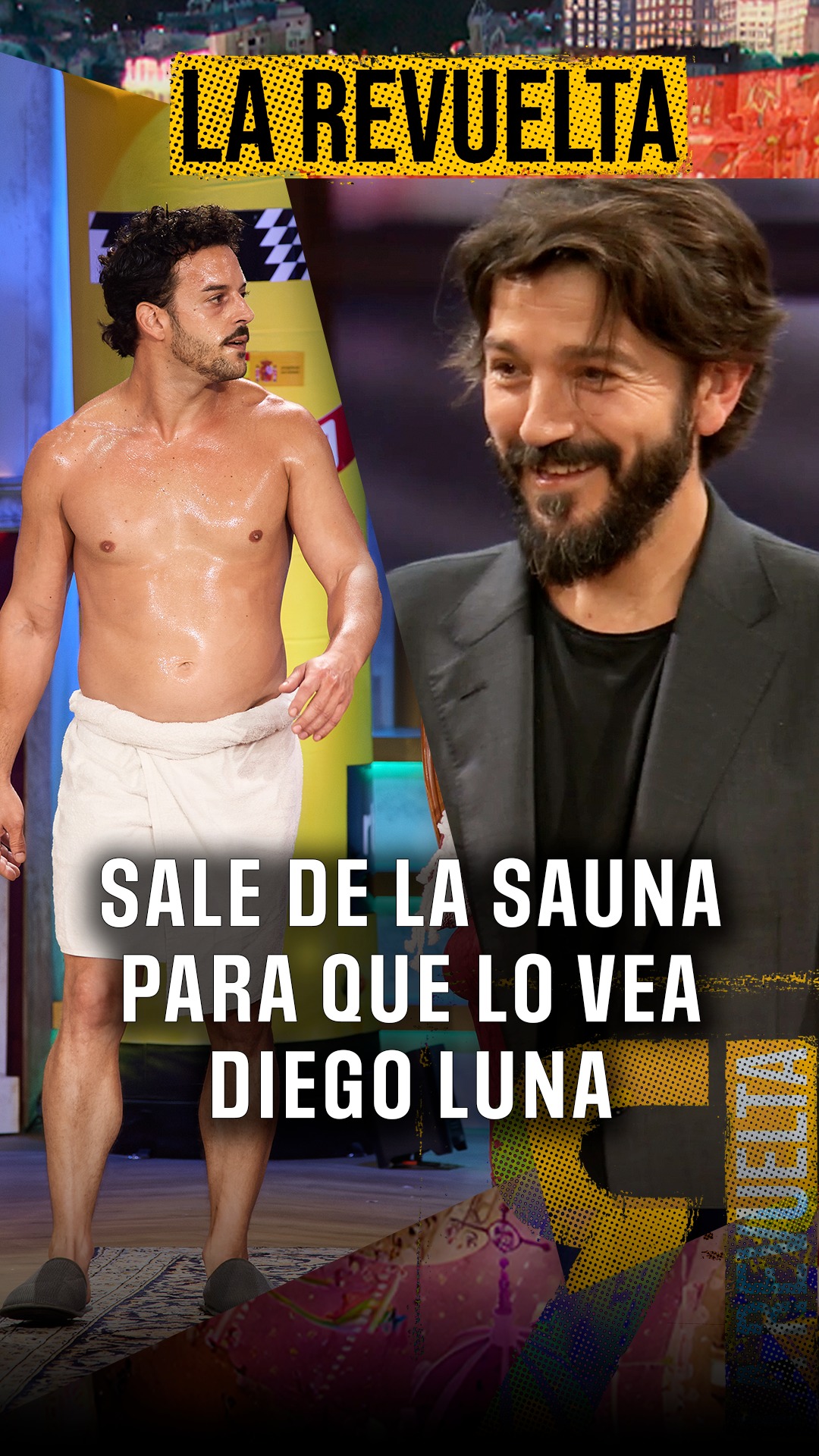 Chaval recién salido de la sauna sorprende con abrazo sudado a los presentadores