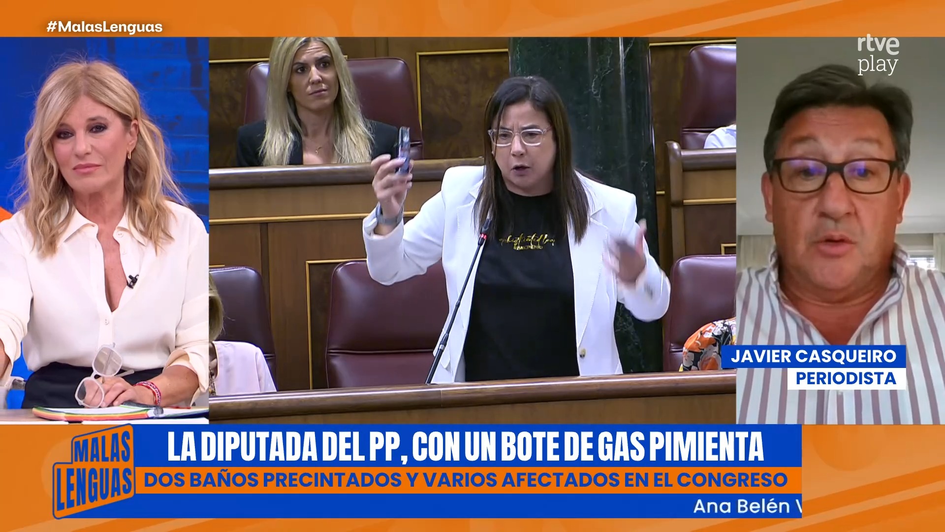 Ana Vázquez porta un arma en el Congreso y Feijóo carga contra Armengol
