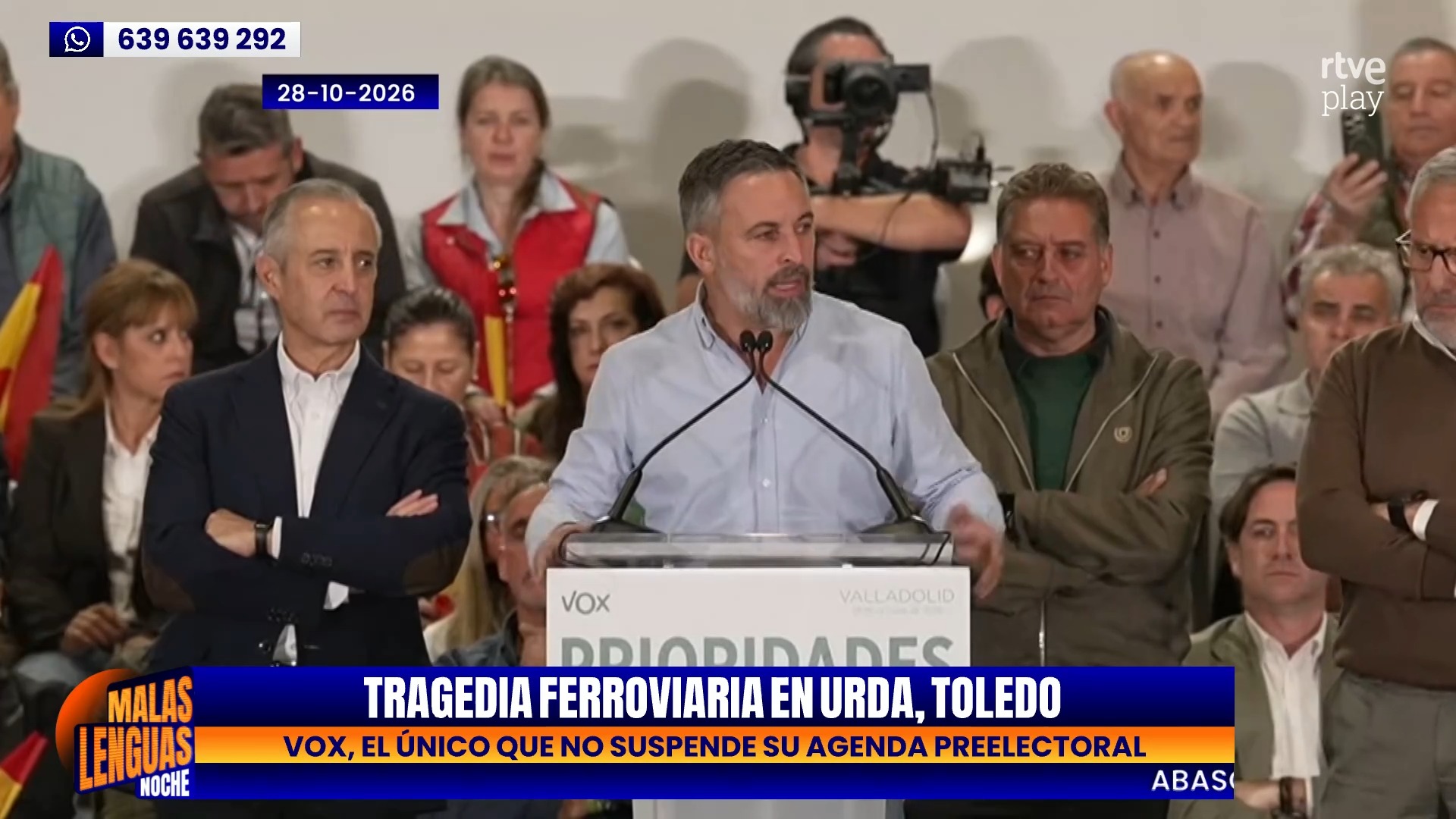Vox rechaza suspender la campaña electoral tras la tragedia del tren
