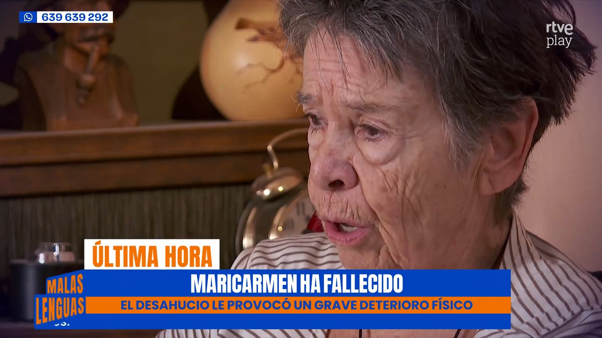 Muere Mari Carmen a los 87 años tras su desahucio en Madrid