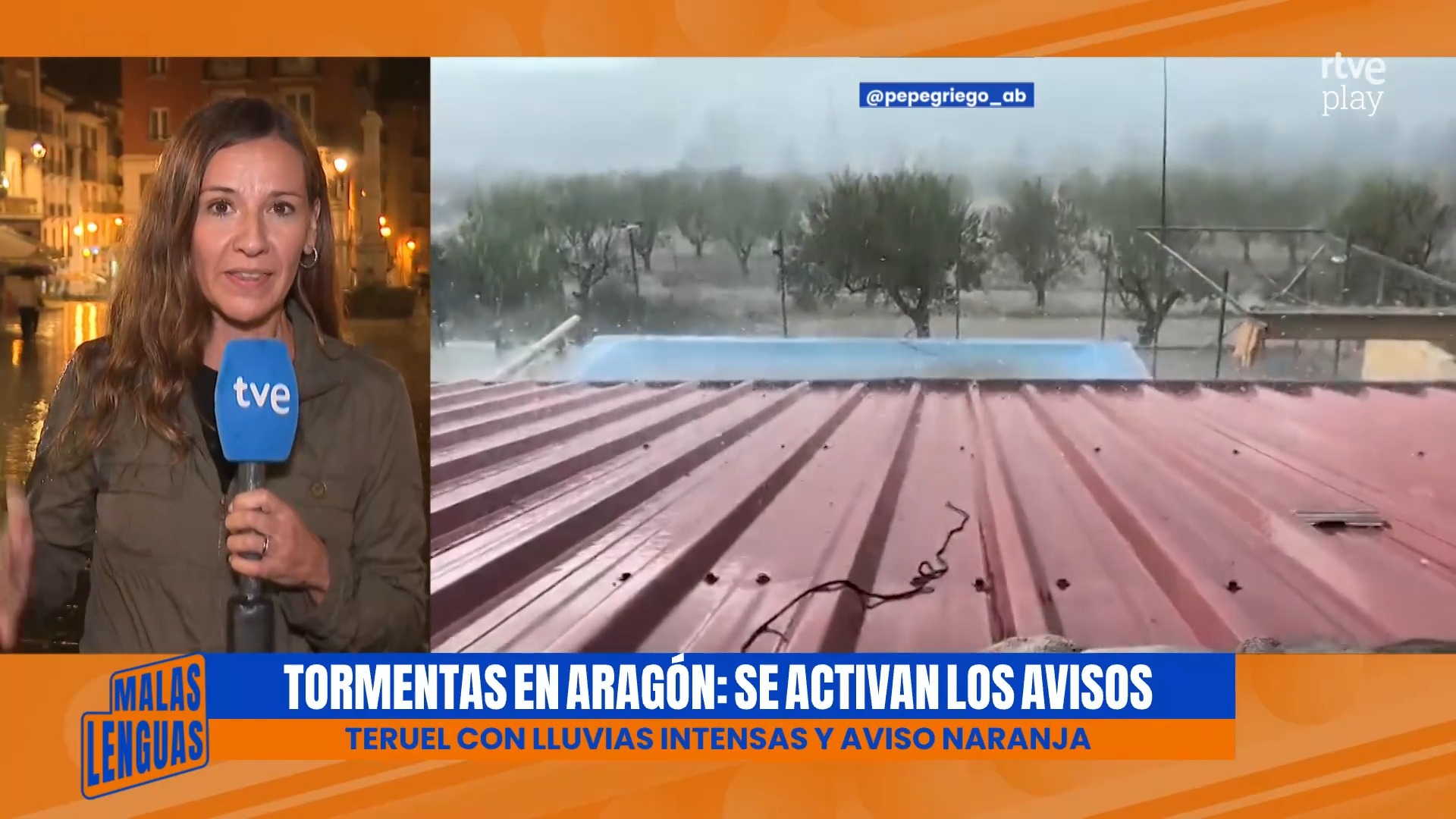 Avisos naranjas por lluvias y granizo complican la situación en Teruel