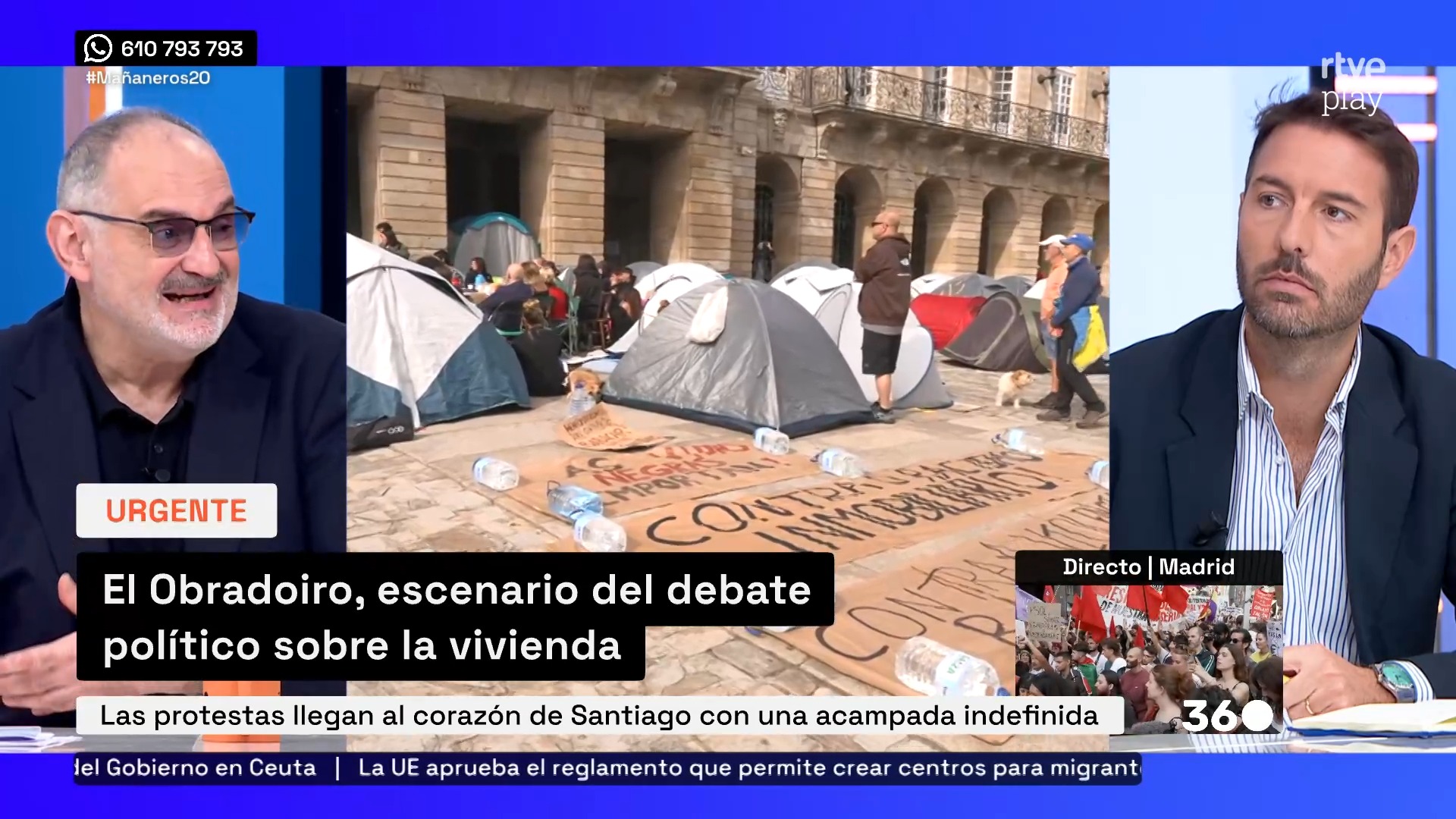 Jóvenes acampan en el Obradoiro para exigir vivienda digna y universal