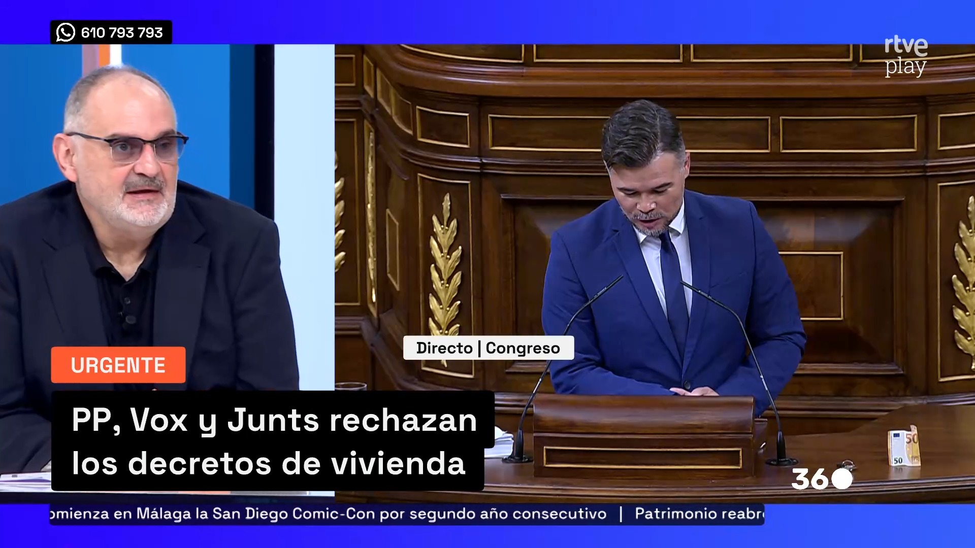 Rufián planta la estelada y la llave de su casa en el Congreso