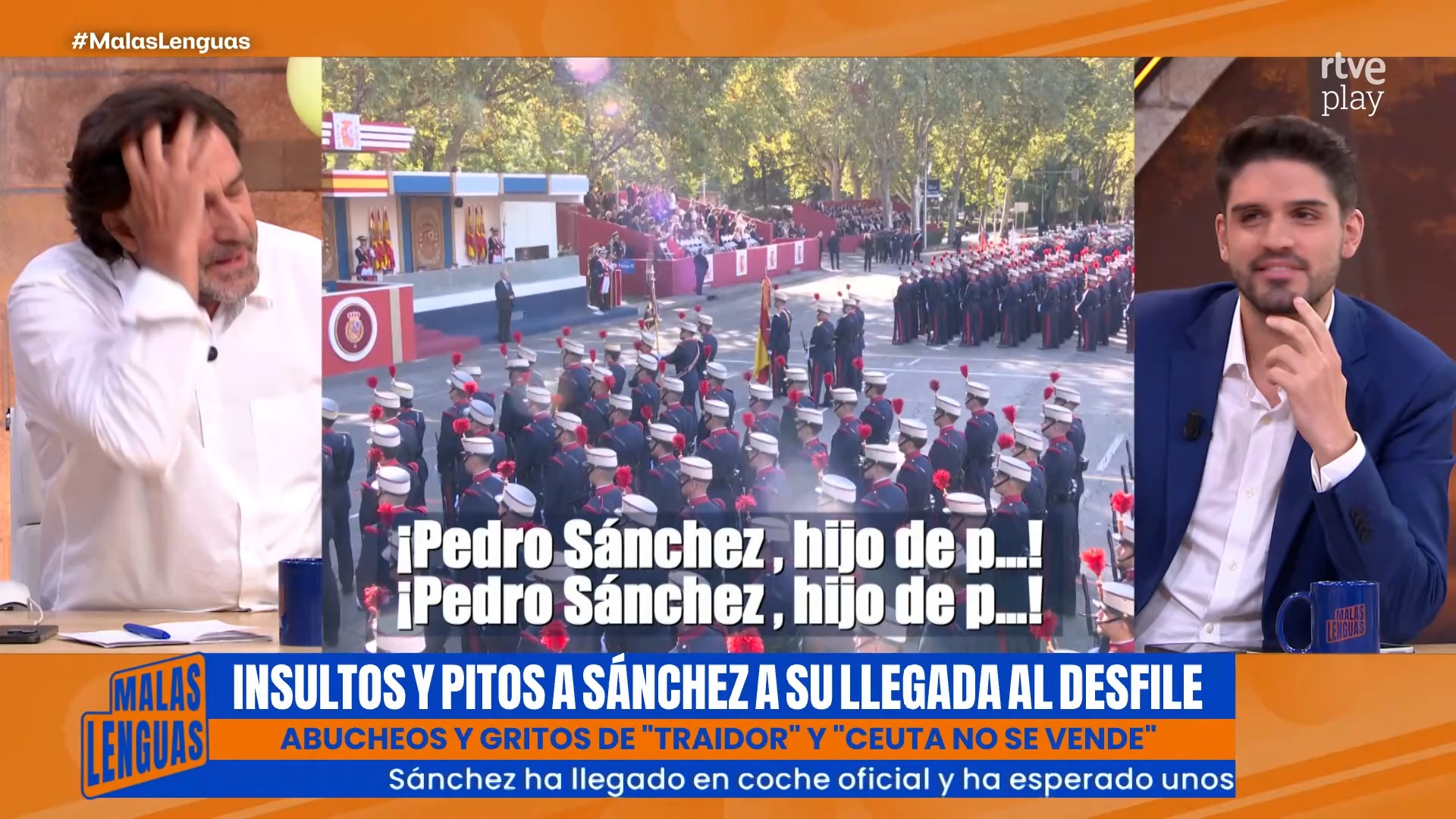 Pedro Sánchez recibe silbidos e insultos en el desfile militar del 12 de octubre