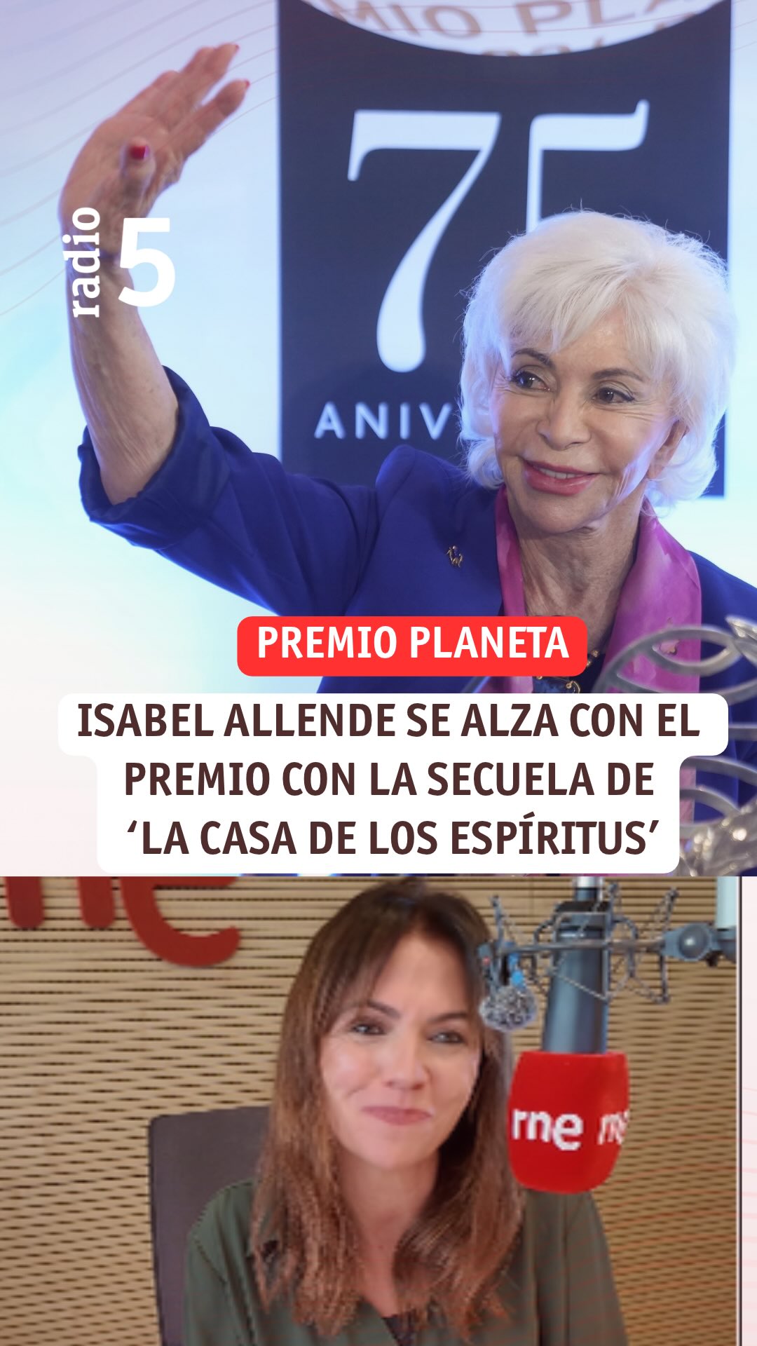 Isabel Allende gana el Premio Planeta y anuncia secuela de La Casa de los Espíritus