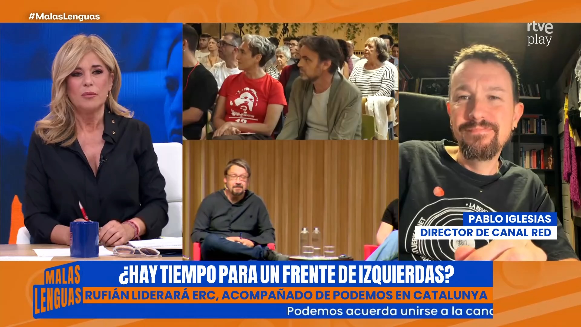 Rufián e Irene Montero impulsan pacto histórico entre Podemos y Esquerra