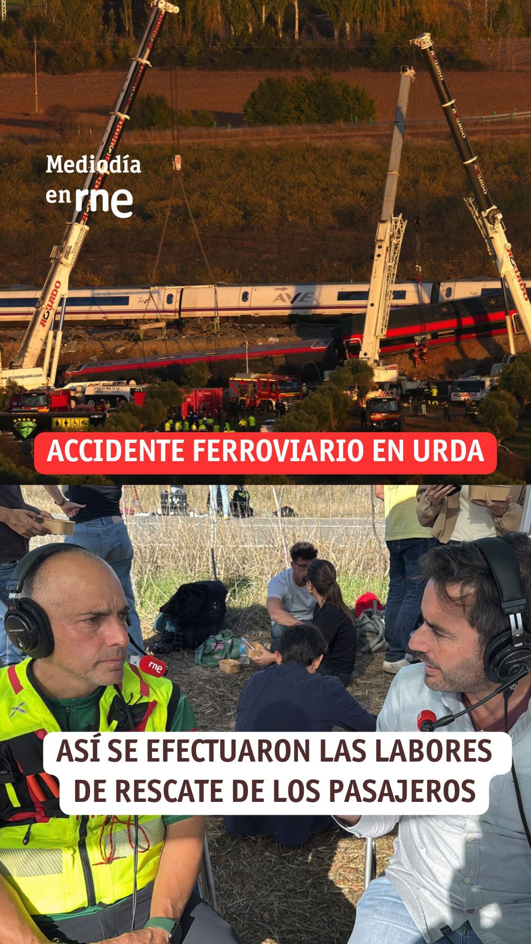 La autoridad judicial dirige la recogida de vestigios en el accidente ferroviario