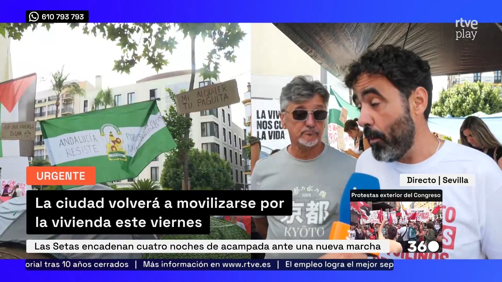 Acampada por la vivienda digna cuadruplica tiendas y protesta hoy en Sevilla