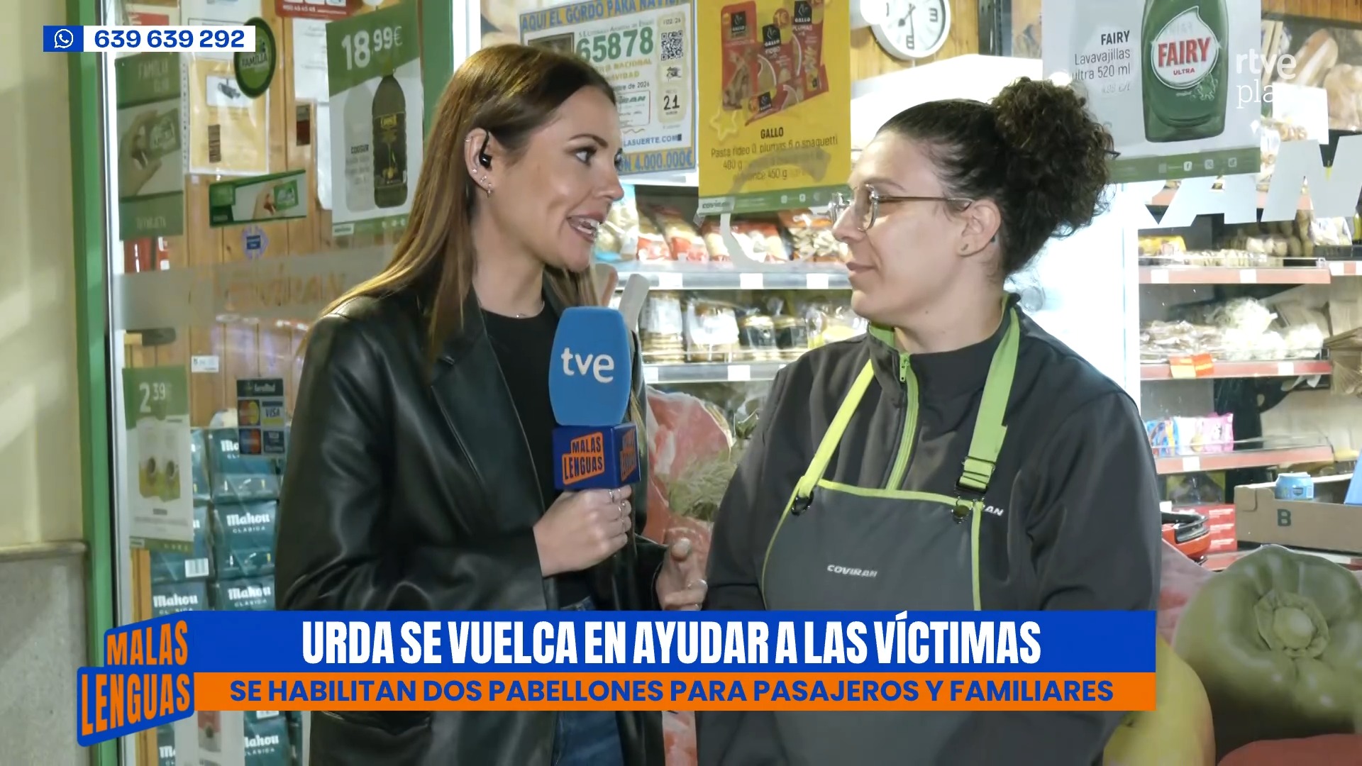 Soraya dona un palé de agua y ayuda a todo el pueblo tras la tragedia en Urda
