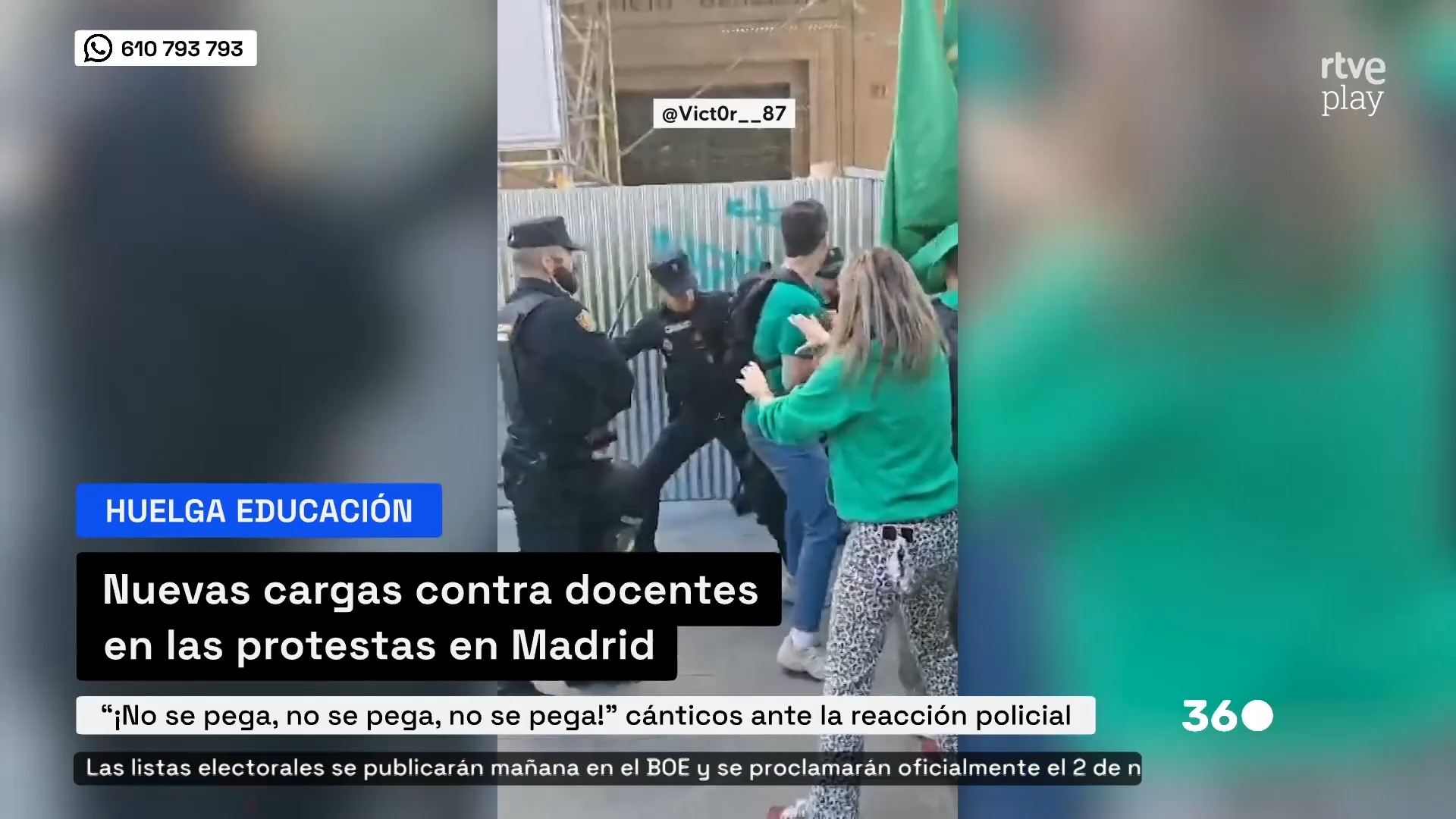 La policía carga de nuevo contra los profesores en huelga en Madrid