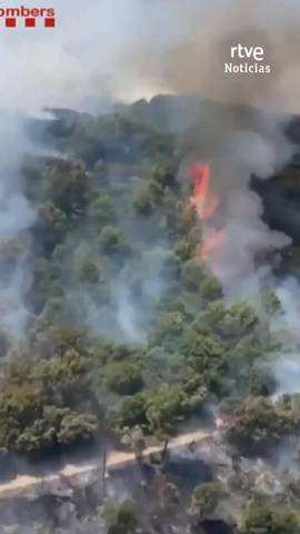Un incendio en Sant Quirze Safaja (Barcelona) obliga a confinar a unos 700 vecinos y un camping.
