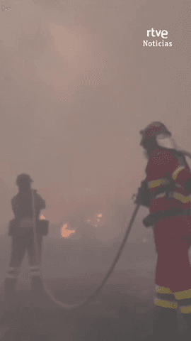  Varios incendios forestales mantienen en vilo a las provincias de Huesca, Navarra y Le�n.
