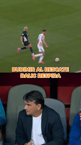  Juramos que s�, que la reacci�n de Dalic es en el momento del gol.