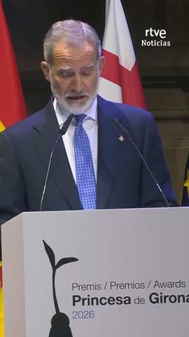 El rey en la ceremonia de entrega de los #PremiosPrincesaDeGirona2026 ha querido tener unas palabras para los jugadores de la Selecci�n Espa�ola de F�tbol, que esta tarde se enfrentan a Francia en las semifinales del Mundial: 