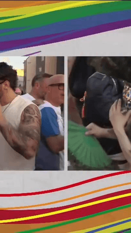 J KBello (@j.kbello), junto a la artista @niacorreia, asiste también a la manifestación del Orgullo LTGBIQ+ 