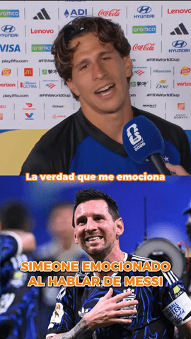  Giuliano Simeone muy emocionado al hablar de Leo Messi.