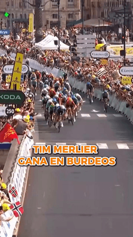 El belga Tim Merlier (Soudal) ha ganado la 7ª etapa del Tour de Francia al imponerse en un sprint masivo en Burdeos por delante del noruego Soren Waerenskjold (Uno-X) y el eritreo Biniam Girmay (NSN).
