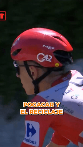 Para todos los que tiran sus geles y latas en la carretera… una demostración de cómo se hace, por Tadej Pogacar.