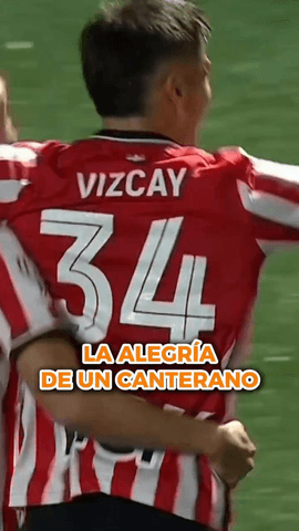 La celebraci�n del canterano Txus Vizcay en su primer gol con el Athletic tras un pase de otro talento de Lezama como es Aritz Conde