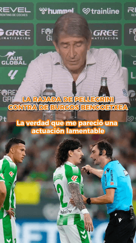 Pellegrini, muy descontento con el arbitraje del Betis-Bar�a: 