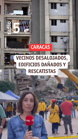 Los enviados especiales de RNE a Venezuela, Beatriz Viaño y Luis Montero, se encuentran ya en Caracas, en una zona residencial donde los operarios están trabajando con maquinaria.