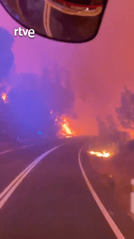 Las imágenes que nos están dejando estos días son verdaderamente escalofriantes, como este vídeo grabado por uno de los efectivos desde un camión de bomberos atravesando las llamas.