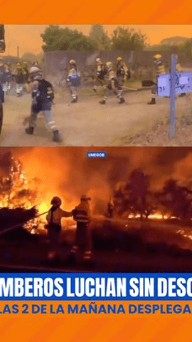 Los bomberos luchan sin descanso.