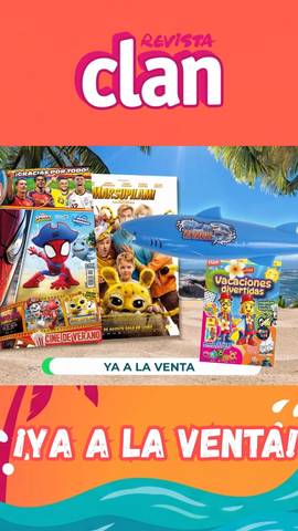 ¡Tiburón a la vista! ¡Este verano la diversión viene cargada de agua, aventuras y muchas risas con la nueva Revista Clan! Disfruta de juegos, cómics y misiones súper divertidas.