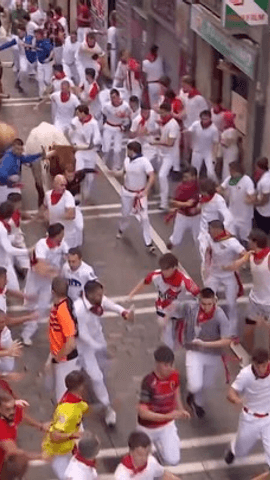 El #Encierro6RTVE, protagonizado por los toros de La Palmosilla, ha durado 2 minutos y 23 segundos.