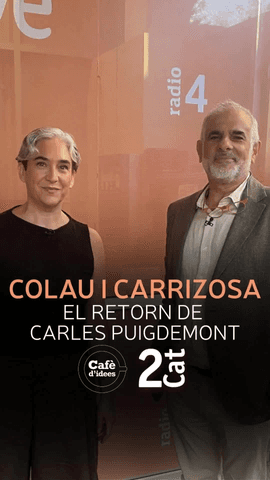  L'exalcaldessa de Barcelona, Ada Colau, i l'exl�der de Ciutadans al Parlament, Carlos Carrizosa, debaten al #Caf�didees sobre el retorn de Carles Puigdemont.