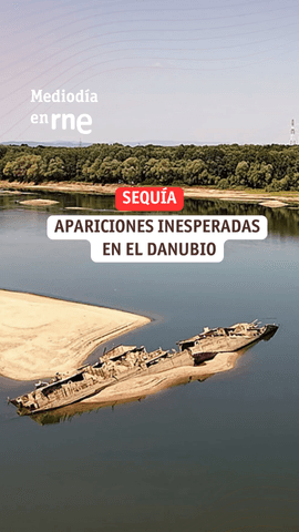 La histórica sequía que está sufriendo el Danubio está dejando imágenes sorprendentes.