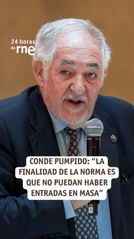 Cándido Conde-Pumpido ha defendido en el #24HorasRNE la doctrina del Tribunal Constitucional sobre el rechazo en frontera en Ceuta y Melilla, que ha definido como un régimen “excepcional” y justificado por tratarse de la única frontera exterior del espacio Schengen en África.