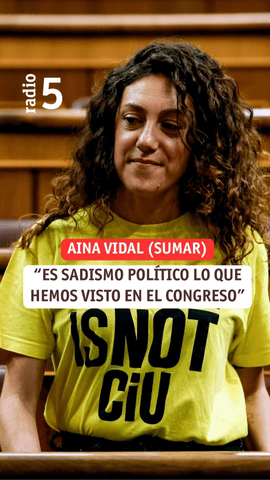  Aina Vidal, de Sumar, ha asegurado en el programa ‘Parlamento’, de Radio 5, que “esperaba una reacción algo más democrática” de Junts, en referencia al voto en el Congreso de los decretos sobre la vivienda.