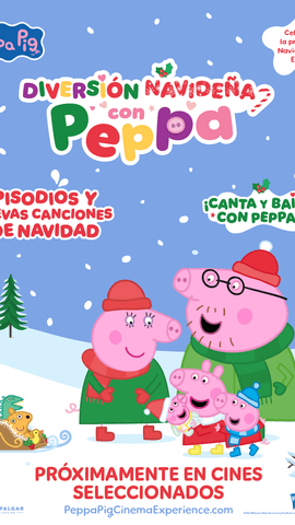  ¡Atención, familias! ¡Se acerca una Navidad muy especial! A partir del 14 de noviembre, Peppa, Evie y toda la familia Pig os invitan a vivir una aventura en la gran pantalla: 